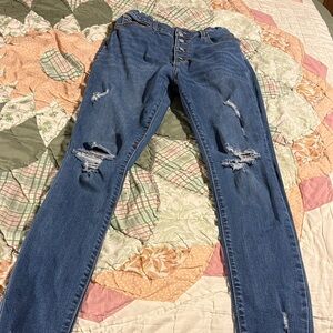Old Navy Blue Distressed Skinny Jeans